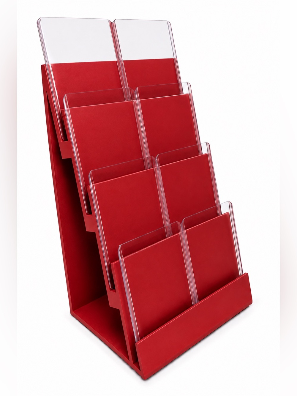 Red Trading Card Display Stand 4 Tier 8 Card For Top Loader / Graded Cards